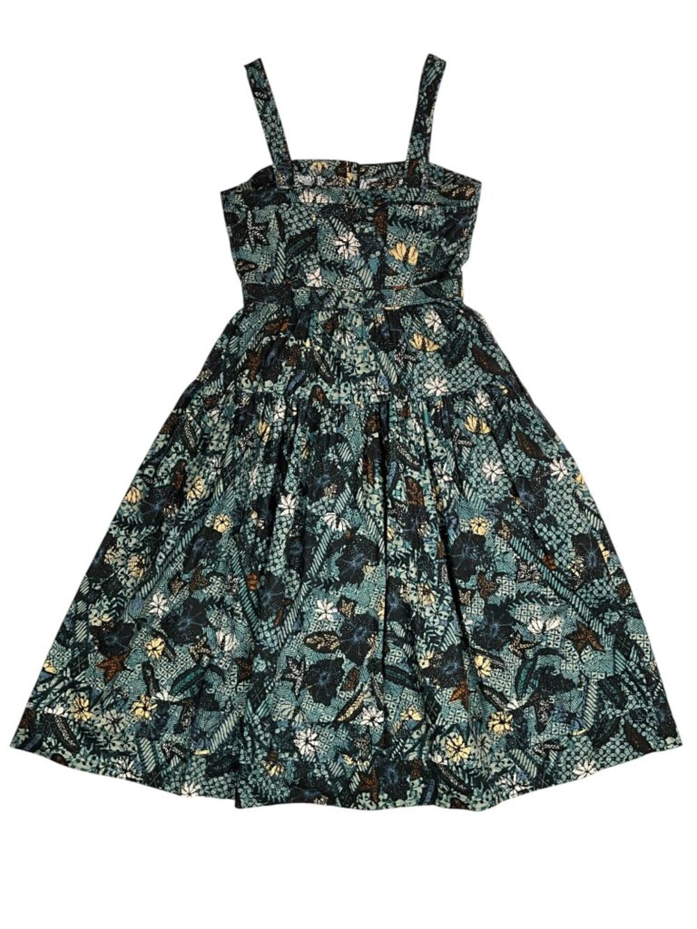 Ulla Johnson Isabela Dress 10 Rainforest Midi Blue Floral Sleeveless Cotton - Picture 15 of 16